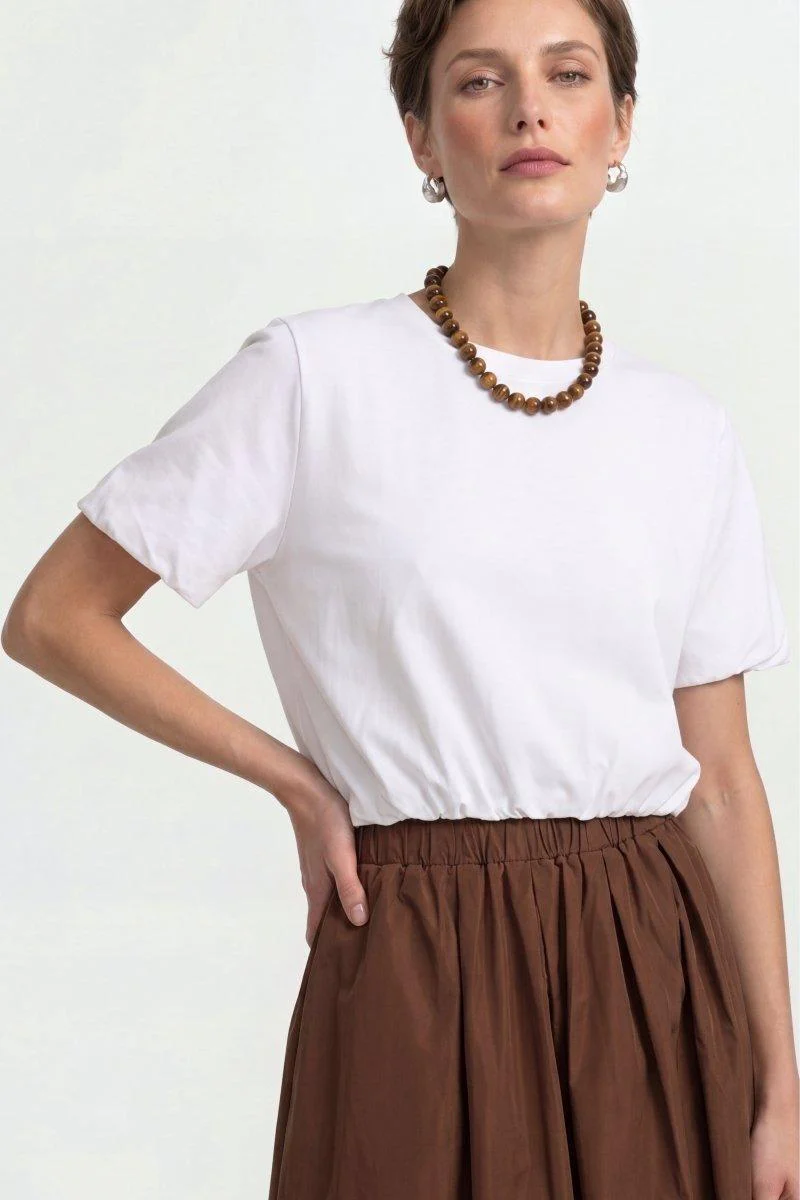 T-Shirt mit Gummizugsaum - Image 2