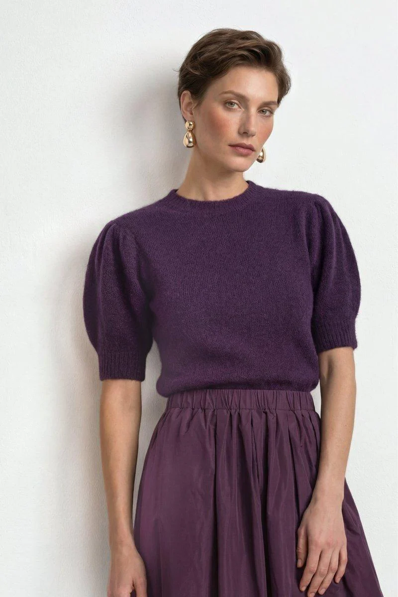 Kurzarm-Pullover mit Puffärmeln - Image 2