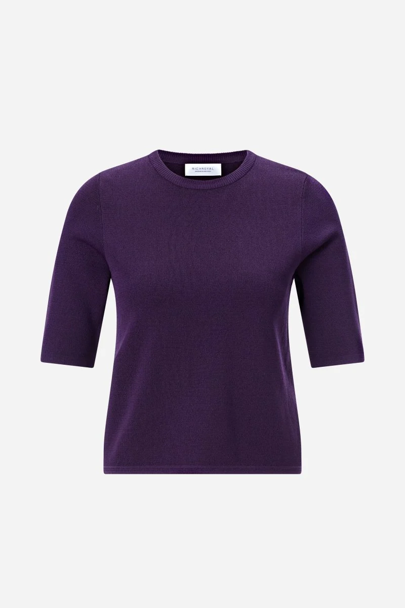 Kurzarm-Pullover mit Rippkragen - Image 5