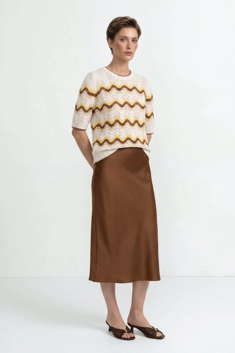 Kurzarm-Pullover mit Wellenmuster - Image 3