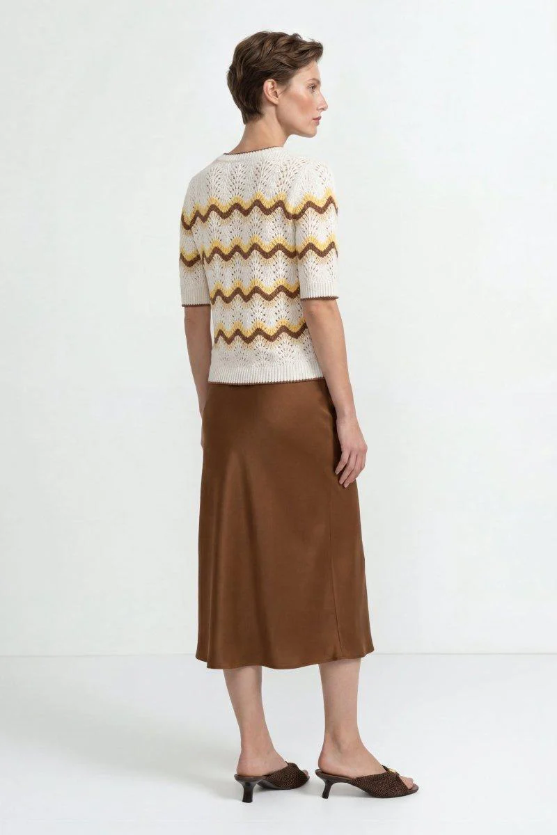 Kurzarm-Pullover mit Wellenmuster - Image 4