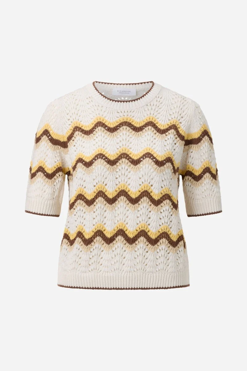 Kurzarm-Pullover mit Wellenmuster - Image 6