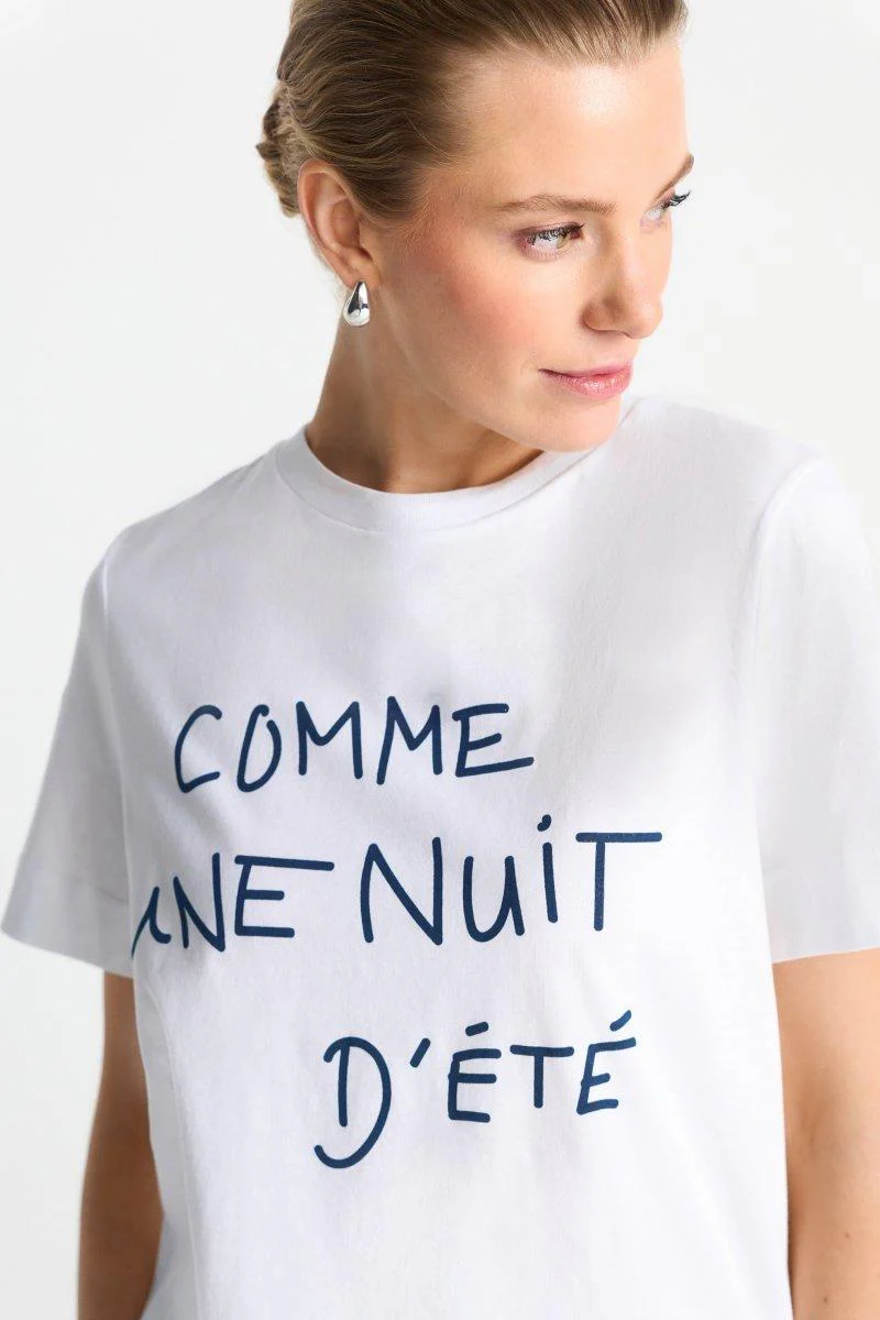 Weißes Statement-T-Shirt
