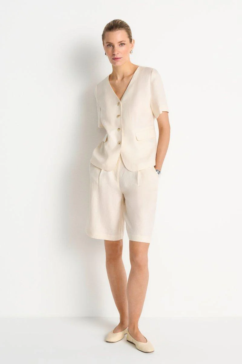 Bermuda-Shorts mit Bundfalten