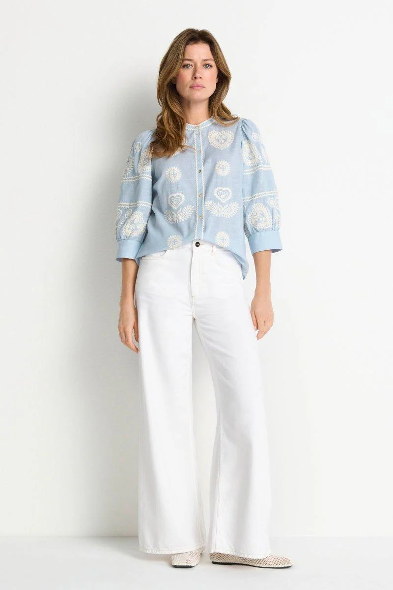 Boho-Bluse mit Stickerei