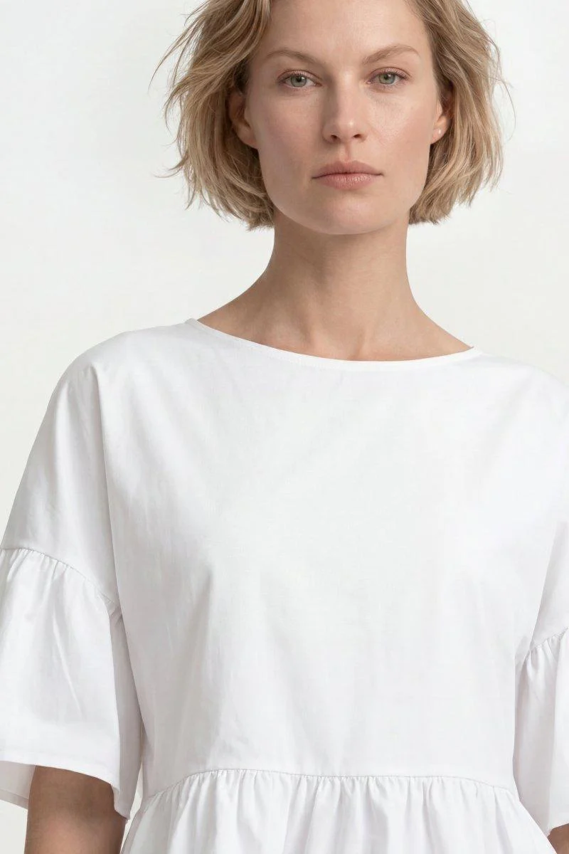 Baumwoll-Shirt mit Schößchen - Image 4