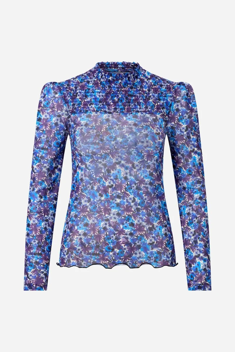 Mesh-Longsleeve mit Smokdetails - Image 5