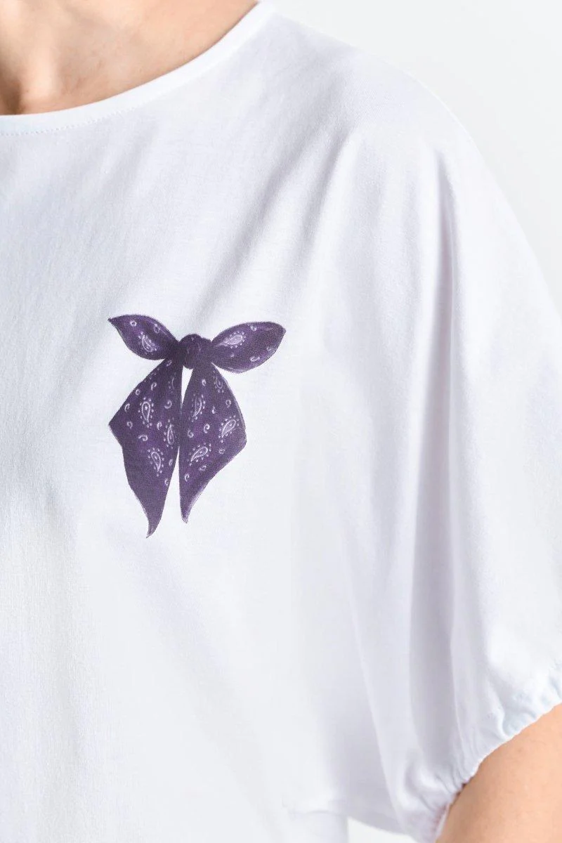 Cropped-Top mit Schleifen-Print - Image 4