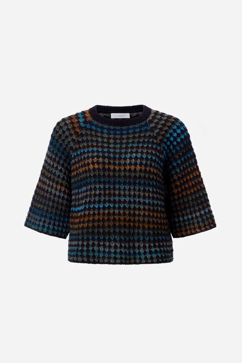 Kurzarm-Pullover mit Ajourstrick - Image 6